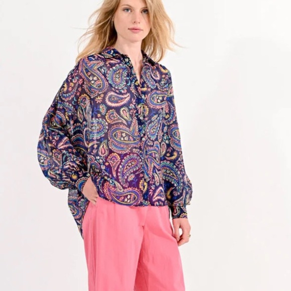 Molly Bracken Tops - Molly Bracken Loose Paisley Shirt size M